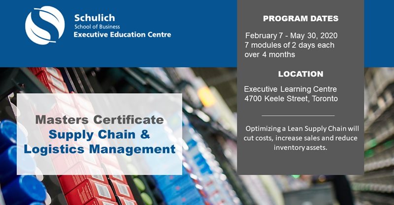 CAPDM Masters Certificate in Supply Chain and Logistics Management